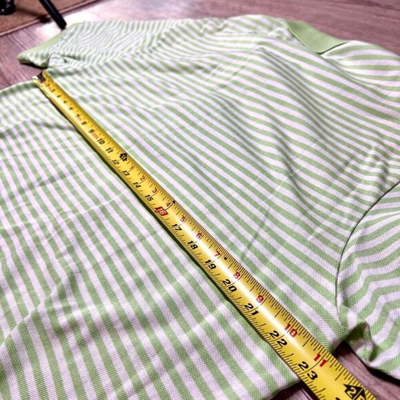 POLO Golf Ralph Lauren Men's Green White Striped Classic Polo Shirt Size Large - Picture 5 of 5
